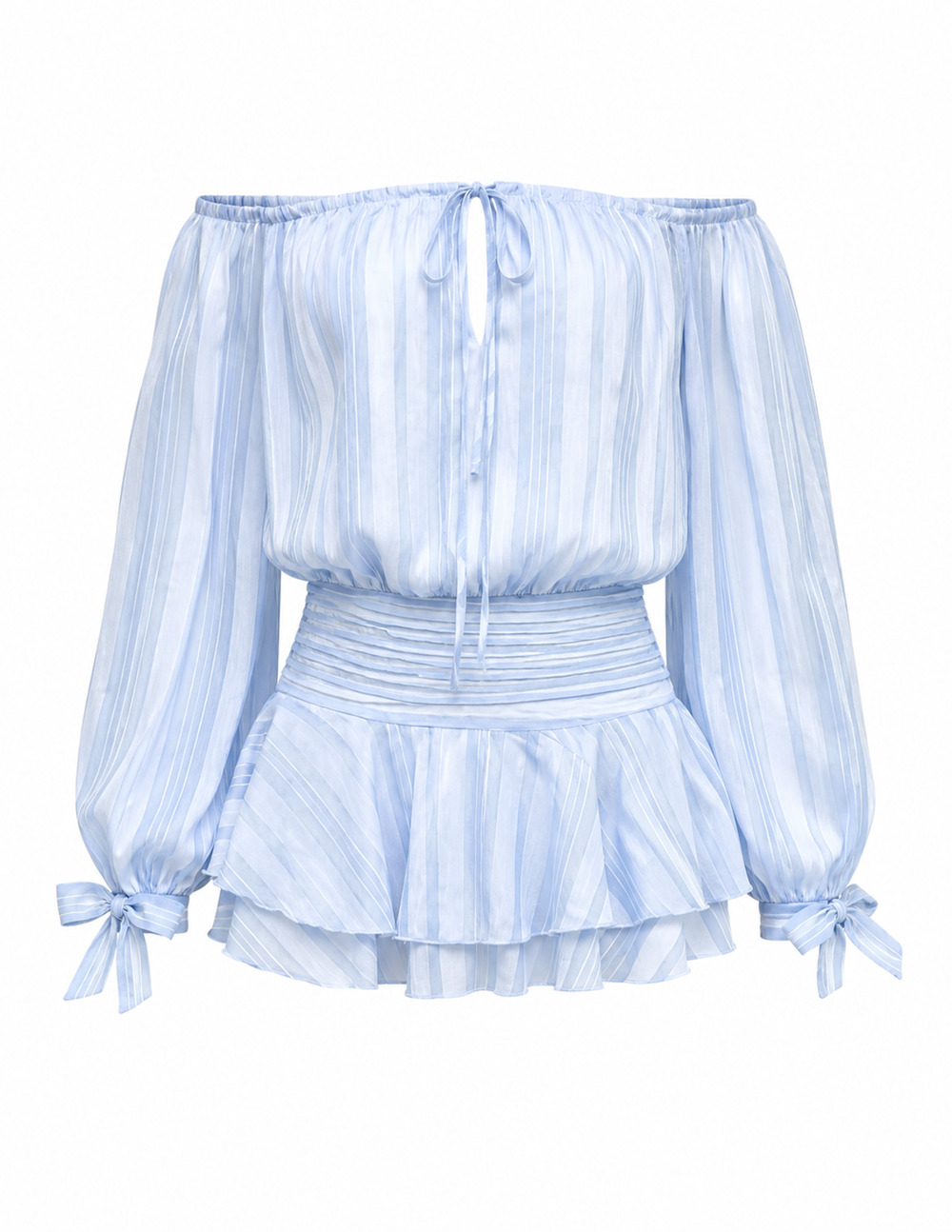 Peppermayo - Eira Balloon Sleeve Mini Dress - Baby Blue - US 2 (New With Tags)